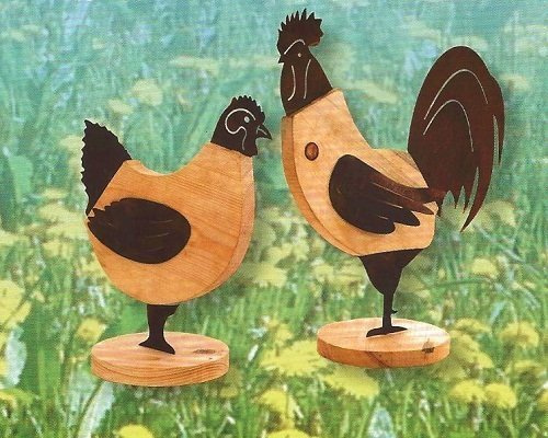 Rostikal Edelrost Hahn Metall Holz Mix Wohndeko Gartendeko Rost Gockel