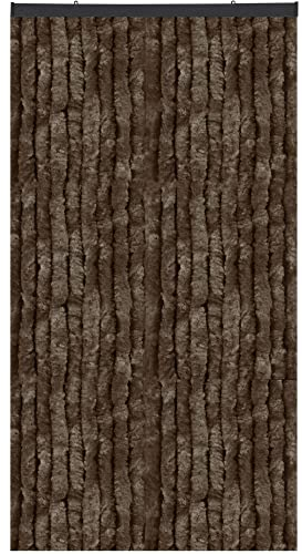 Arsvita Insektenschutzvorhang 100x200 cm (Breite x Länge) Flauschvorhang in Braun für Camping, Terrasse, Pavillon oder Balkontür, Fadengardine Ø4cm