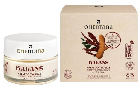 Orientana - Gesichtscreme Für Damen | Sandelholz & Kurkuma | 99,5% Natürliche Vegan Bio Anti-Aging Feuchtigkeitscreme | Gesichtspflege Gegen Rötungen & Akne | Straffende Tagescreme & Nachtcreme - 50g