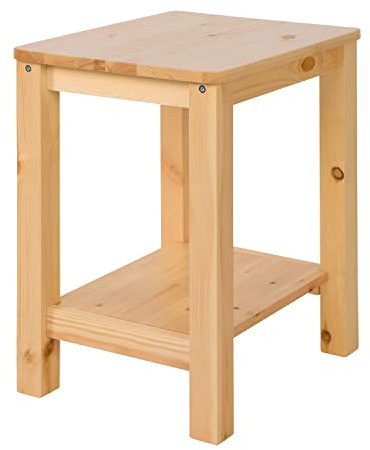 Homestyle4u Beistelltisch Nachttisch Natur Hocker Holz Kiefer Holztisch Schlafzimmer Wohnzimmer Flur | Artikel 1826