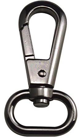 Wuuycoky Karabinerhaken mit Drehgelenk, oval, 3,8 cm Innendurchmesser, Pistolenfarbe, 6 Stück