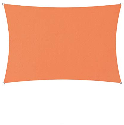 Lumaland Voile d'ombrage Cordes de Fixation incluses | Rectangulaire 2 x 3 mètres Protection Solaire | 100% HDPE avec Le Filtre UV de Protection [Orange]
