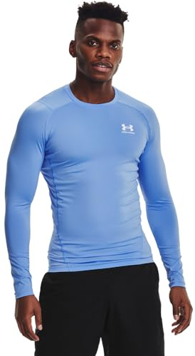 Under Armour Men's Armour HeatGear Compression Long-Sleeve T-Shirt , Carolina Blue (475)/White, Medium