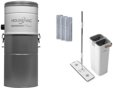 HouseVac Zentralstaubsauger HV-700ST-35H zur Reinigung Ihres Hauses | Saugkraft 700 AirWatt, Leistungsstarker Ametek Motor - 1700W | 2 Turbinen | Soft Start/Stop-System | Hybridzyklonfiltration