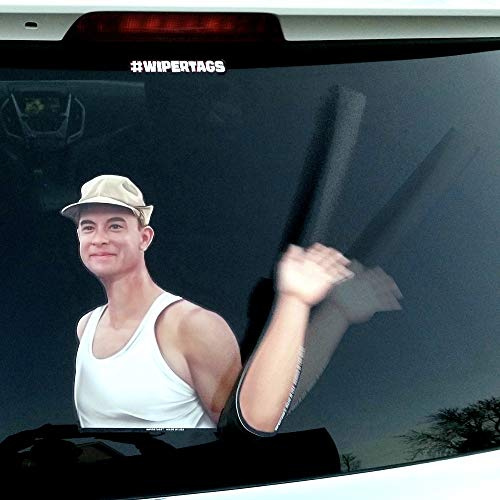 WiperTags Shrimp Boat Captain Waving USA with Decal for Rear Vehicle Wipers