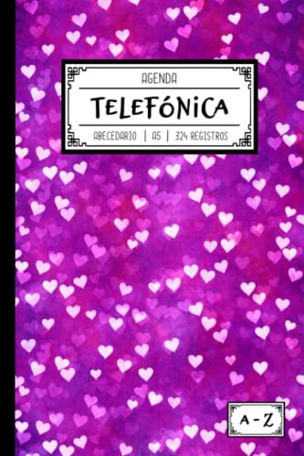 Agenda telefónica abecedario: Libreta de direcciones y contactos telefónicos con índice alfabético. 324 registros y ordenación A-Z. Listín telefónico ... datos. Bonita guía telefónica para regalar
