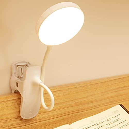 CNANRNANC Led Schreibtischlampe Klemmbar Tischlampe Dimmbar, Flexibler Metallarm, Leselampe Bett, Klemmleuchte, Nachttischlampe