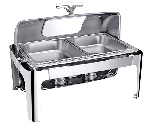 Chafing Dish Buffet, calentadores eléctricos de alimentos para fiestas y buffets, servidores y calentadores de buffet de acero inoxidable, ideal para buffet de bodas, banquetes o fiestas, 400 W ()