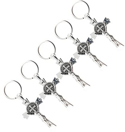Homoyoyo 5stücke Kreuz Schlüsselanhänger Aus Metall Kreativer Jesus Kreuz Keychain Stylischer Schlüsselanhänger Für Freunde Und Familie