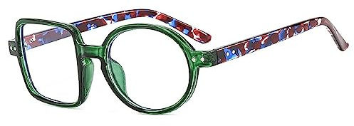HPIRME Runde Brillengestell Damen Herren Klare Linse Quadratisches Lichtglas Brillenbrille Damenbrille