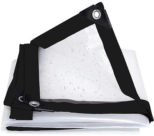 Amunpitic Abdeckplane Transparent Dick 1x6m, Wasserdicht PVC Material Plane mit ösen Zeltplane, für den Außenbereich Camping, Garten, Balkon, Sonnenschutz