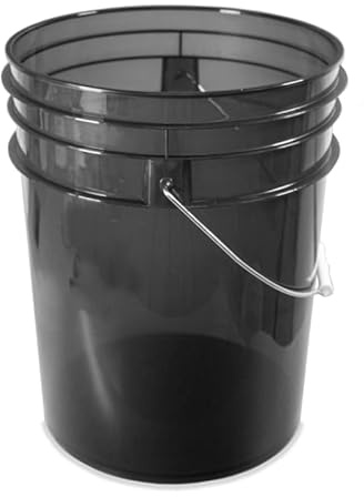DETAIL GEAR Ultimate Clear Transparent Car Wash Bucket - SMOKEY BLACK- 20L (5 Gallons) (1 Bucket)