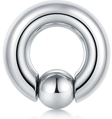 FECTAS PA Ring Prince Albert Piercing Unverlierbare Perlen Ringe Spring Action CBR Monster Screwball Ringe 00G-0G-2G-4G-6G-8G-10G-12G 12mm/16mm/19mm Chirurgenstahl Körperschmuck für Männer Frauen