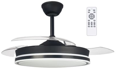wonderlamp Ventilador de techo aspas retráctiles con luz LED con mando 45W