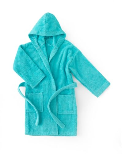 Top Towel – Confort - Bademantel Kinder Baumwolle - Mädchen & Jungen, Frottee 450g/m², Mit Kapuze & Taschen,