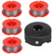 Eyoloty F016800175 Strimmer Spool Line 8m (26ft) 1.6mm Compatible with Bosch Art 23/26/30 Combitrim & Easytrim Series and F016L71088 Spool Cover(4 Spools + 1 Spool Cover)