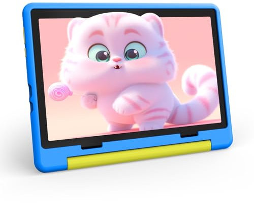 ZIBATIS 10 Inch Kids Tablet, Android 14 tablet for kids with Octa Core Processor, 8GB RAM 64GB ROM 1TB TF, 5000mAh Battery, WiFi, Bluetooth, Type-C, Kids Tablets with 8+5MP Dual Camera (Blue)