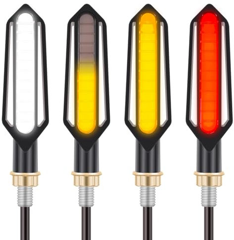 Kinstecks 4 indicatori per motociclette Girare le luci di segnalazione Luci di marcia diurna Luci di freno 12 V per moto