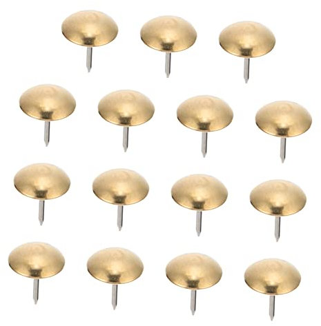 COHEALI 100 STK Polsternägel antike Nägel Daumennägel büro Materialien polsternagel nagelzubehör Dekoration Nägel gelnägel Set nagelschellen Möbelnägel Stift Nägel schieben Messing Golden