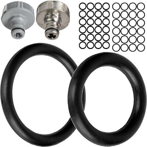 Set di O-ring di ricambio, 50 pezzi, per sistemi di raccordi da giardino G 1/2 e 3/4 pollici, compatibile con i rubinetti Gardena 21 e 26,5 mm, Ø 16 x 11 e 22,3 x 17 mm, gomma