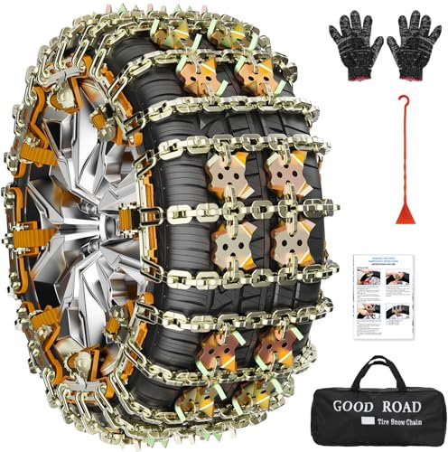 FethFire 8 Stück Universal Schneeketten Auto, Snow Chains für SUV PKW,Neue Tigerkralle Reifen Kette mit Reifenbreite 165-285 m