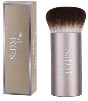 Kabuki Makeup Brush for Powder, Cream, Liquid Foundation, Sunscreen, Blush Blending & Bronzer - Professional Full Face Make Up Brush - Vegan & Cruelty Free