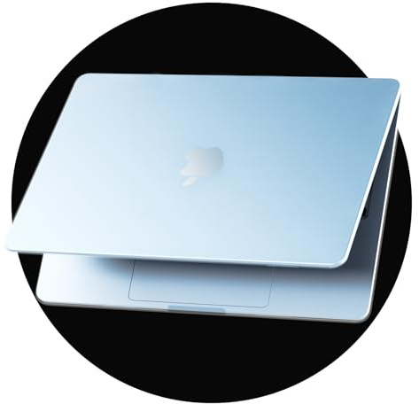 eleger Kristallmatt Hülle kompatibel mit MacBook Air 13 Zoll M5 M4 M3 M2 [Passende Mac-Farbe], erschienen 2026 2025-2022, Ultradünne Schutzhülle Harte Case für Mac Air 13,6, Himmelblau Transparent