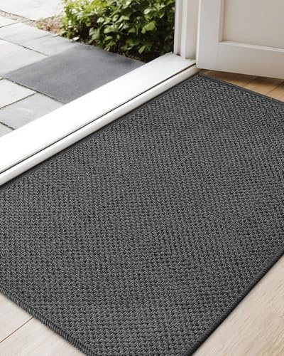COLOR&GEOMETRY Schmutzfangmatte Innen 80x120cm, Dunkelgrau, Fußmatte Innen | Rutschfeste Fußmatte, Eingangsteppich, mit Gummirücken, Dünn Türmatte, Türmatte für Eingang, Haustür, Rollen ohne Falten