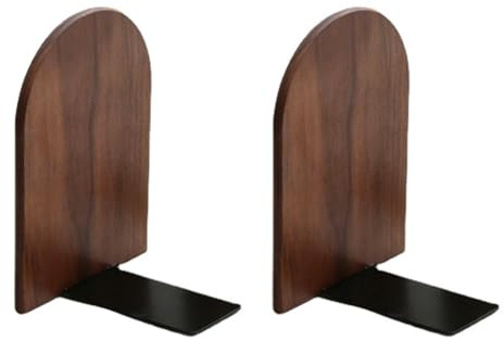Qarmijaer Fermalibri In Legno Fermalibri Antiscivolo per Scaffali Resistenti (2 Pezzi)