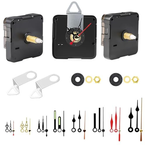 EEKit Kit Meccanismo Orologio, 3 Pezzi Movimento Orologio Silenzioso di Sostituzione con 8 Coppie di Lancette Corte per Riparazione