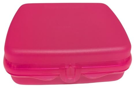 Tupperware Sandwich-Box Brotdose Pink | Quadratische Aufbewahrungsbox mit Scharnier & Verriegelung | Lunchbox für Sandwiches, Pausenbrot & Snacks | BPA-frei
