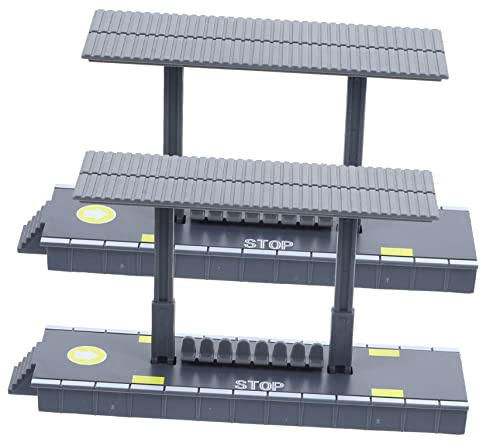 Toddmomy 2pcs Decorative Train Platform Model Diy Simulation Platform Toy for Railway Scenery Boys and Girls Playing Train