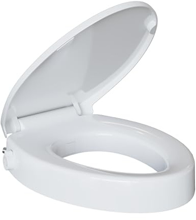 Bidet Toilet Seat Non Electric, Elongated Raised Toilet Bidet Seat with Dual Nozzles, Self Cleaning, Soft Close Lid, Rear and Feminine Washing for Seniors Adults