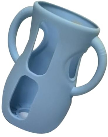 de silicona para biberón, soporte de vidrio para niños con asas, para alimentación de leche, antiroturas, anticaídas y a prueba de golpes, apto para lavavajillas, sin BPA, accesorio de lactancia