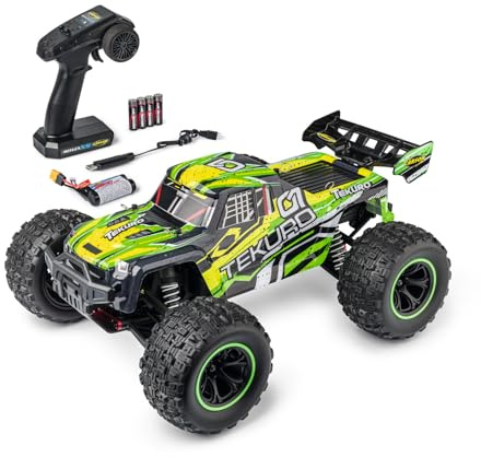 Carson 1:10 XS Tekuro 100% RTR grau/grün - Ferngesteuertes Auto, RC Buggy, inkl. Batterien und Fernsteuerung, Offroad Buggy, 40 km/h, RC Outdoor, 4WD
