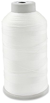 Aussel - Filo per cucire in nylon incollato, 1,370 m, dimensione T70 #69, per fodere, mercato all'aperto, tendaggi, perline, bagagli, borsellini White