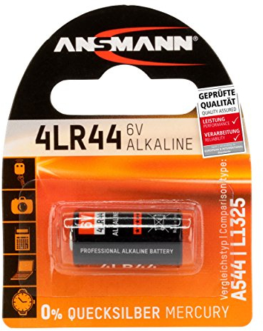 ANSMANN Pile alcaline 4LR44 (1 pce) – Pile alcaline 6V pour système d'alarme, collier anti-aboiement, accessoire d'appareil photo, etc. – Pile jetable à hautes performances