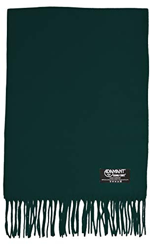 100% Climaxsoft® - Sciarpa da uomo (morbida come cashmere), profotta in Germania, a tinta unita o a quadretti, 180 x 30 cm, verde scuro