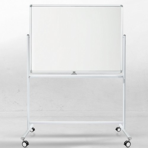 Office Marshal Mobiles Whiteboard/Doppelseitige Whiteboard- mit Alurahmen, magnetisch (120x90 cm)