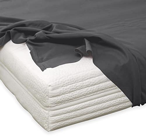 TRAUMSCHLAF Feinbiber Haustuch Bettlaken – warmes Winter-Bettlaken aus 100% Baumwolle, flauschig weich, ohne Spannumrandung, geeignet für Matratzen bis ca. 30 cm – 220x260 cm – anthrazit