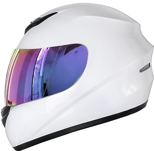 Zorax ZOR-819 White M (57-58cm) Full Face Motorbike Motorcycle Helmet Road Legal ECE 2206 + Iridium Visor