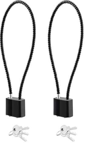 DELSWIN Cable Gun Locks with Keys - 15 Keyed Cable Gun Lock Heavy Duty Helmet Lock Fits Pistols Rifles Shotguns Handguns BB Guns (2 Pack)