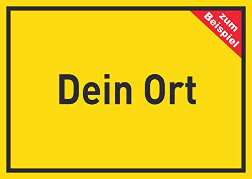 HB-Druck Ort Schild mit Wunschtext Ortsschild A6 (105x148mm)