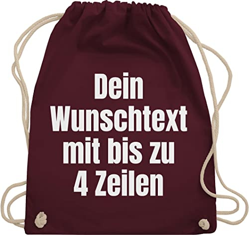 Geschenk mit Namen personalisiert by Shirtracer - Turnbeutel Rucksack - Aufdruck selbst gestalten - Wunschtext I Eigener Text I Custom Text