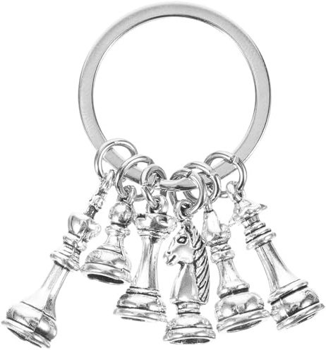 IWOWHERO Schachliebhaber Schlüsselanhänger Retro Mini Schachfigur Anhänger Kreativer Hängender Schlüsselring Für Taschen Und Autoschlüssel