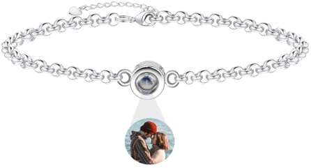 Aina Personalisiertes Armband mit Foto - Ich Liebe Dich Armband in 100 Sprachen - Schmuck Geschenk für Frauen und Männer