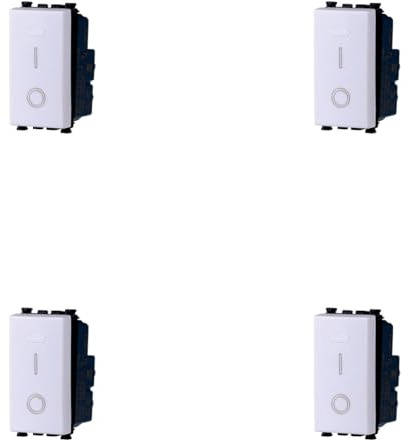 4 Pezzi Interruttore 16A Bipolare, Compatibile Con Vimar Arke, Colore Bianco