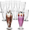 MamboCat LONDON Lot de 12 coupes à glace, hautes, avec pied, en verre, 350 ml, coniques en relief, pour dessert, milkshakes, café glacé, cocktails et fruits