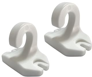 TENDAGGIMANIA Haken aus PVC, zur Befestigung der Markise, fallarmmarkise, Zubehör Befestigung Vorhang Geländer, 2 Stücke - Farbe: Weiß