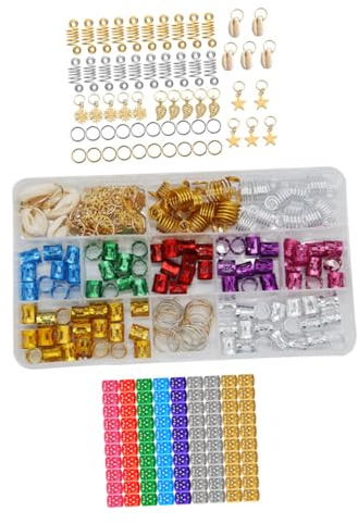 Healvian 150piezas Anillos Para Dreadlocks y Accesorios Cabello Adornos De Trenzado Para y